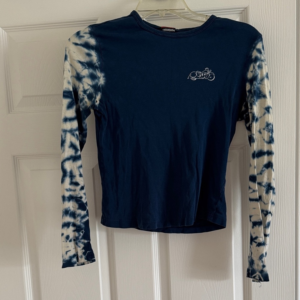 Navy Tie-Dye Long Sleeve Women's Top by Easyriders
